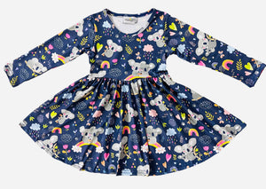 KOALA LONG SLEEVES TWIRL DRESS