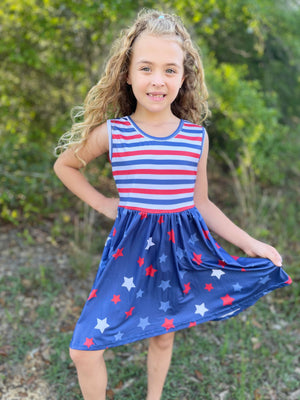 PATRIOTIC STAR & STRIPE TANK DRESS