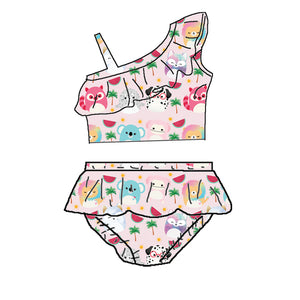 PINK SQUISH TWO PIECE SWIMSUIT