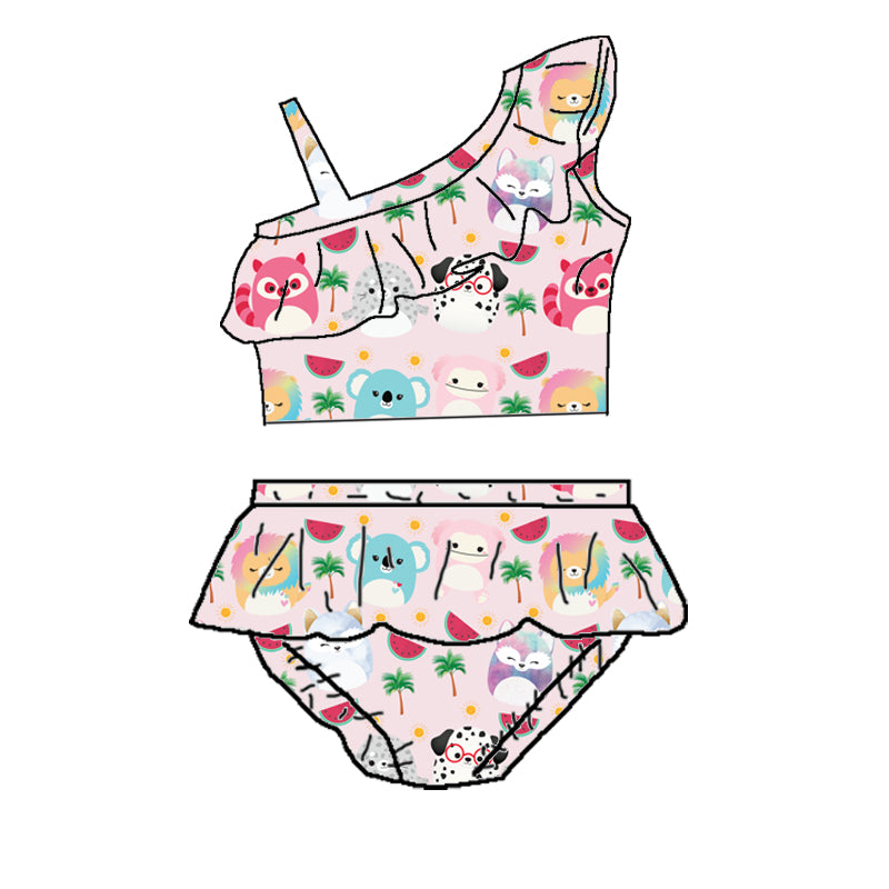 PINK SQUISH TWO PIECE SWIMSUIT