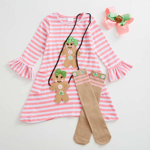 GINGERBREAD COOKIE DRESS WITH ACCESORIES AS PICTURED