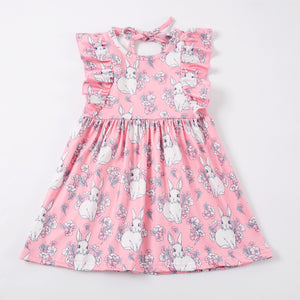 PINK BUNNY TIE BACK DRESS