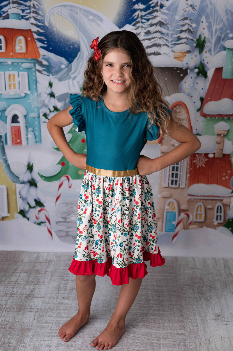 HAZEL CHRISTMAS FLORAL DRESS
