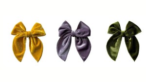 SAILOR BOW - MUSTARD LIGHT PURPLE & OLIVE