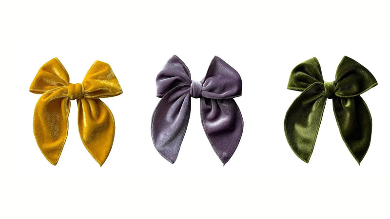 SAILOR BOW - MUSTARD LIGHT PURPLE & OLIVE