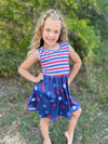 PATRIOTIC STAR & STRIPE TANK DRESS