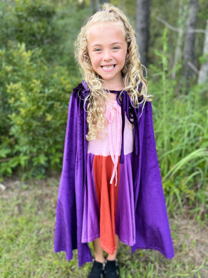 WITCH SISTER TWIRLY LONG SLEEVES DRESS PINK/RED - HC2025