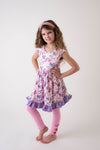 SPRING FLORAL BACK BOW DRESS