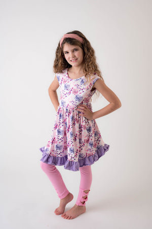 SPRING FLORAL BACK BOW DRESS