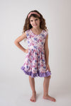 SPRING FLORAL BACK BOW DRESS