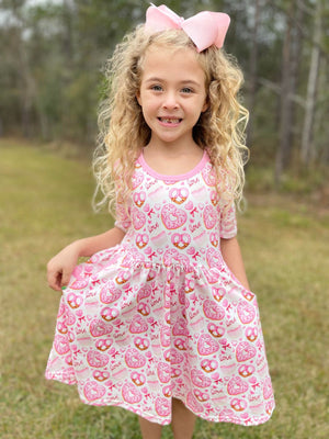 VALENTINE DONUT DRESS WITH POCKETS