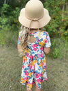 FALL FLORAL BOW DRESS