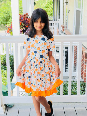 PUMPKINS RUFFLE DRESS