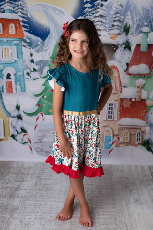HAZEL CHRISTMAS FLORAL DRESS