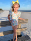 FLORAL PINK BOW SWIMSUIT