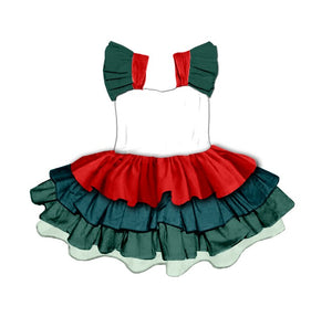CHRISTMAS RUFFLED DRESS