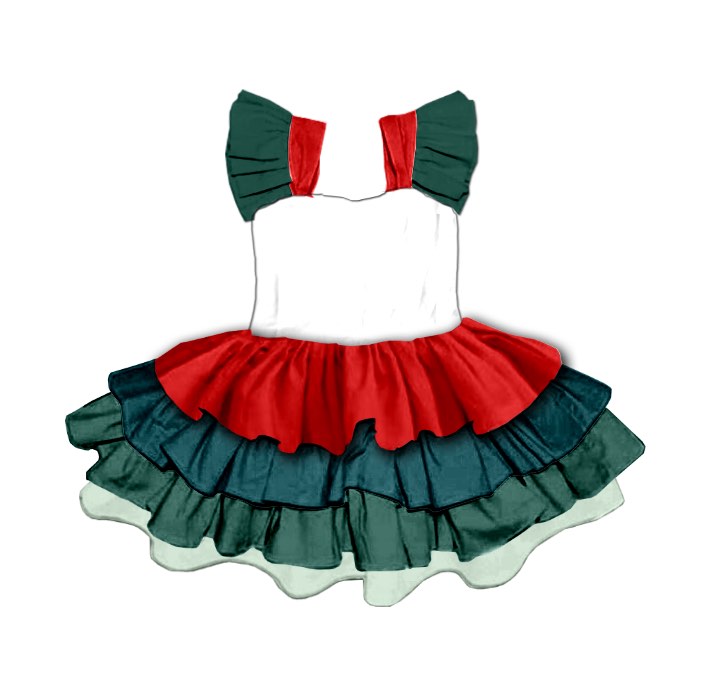 CHRISTMAS RUFFLED DRESS