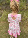 PINK CHRISTMAS COOKIES BOW DRESS