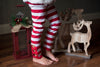 BOW LEGGINGS - CANDY CANE