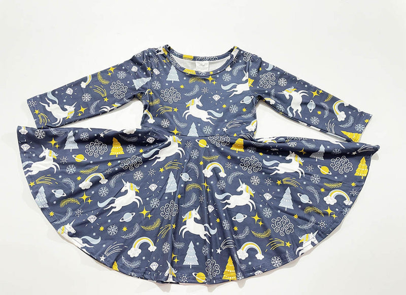 WINTER UNICORN TWIRL DRESS