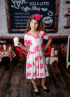 HOT PINK HEARTS WITH POCKETS DRESS