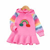 RAINBOW HOODIE DRESS  - 4 COLORS