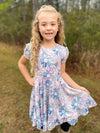 SPRING FLORAL RUFFLE DRESS