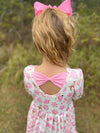 PINK CHRISTMAS COOKIES BOW DRESS