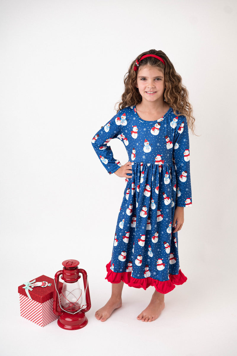 SNOWMAN MILK SILK NIGHTGOWN