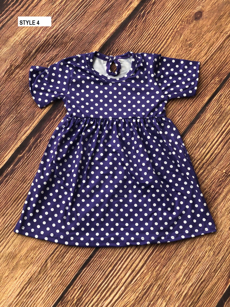 POLKA DOTS MILK SILK DRESS - DARK PURPLE