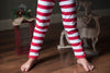 BOW LEGGINGS - CANDY CANE