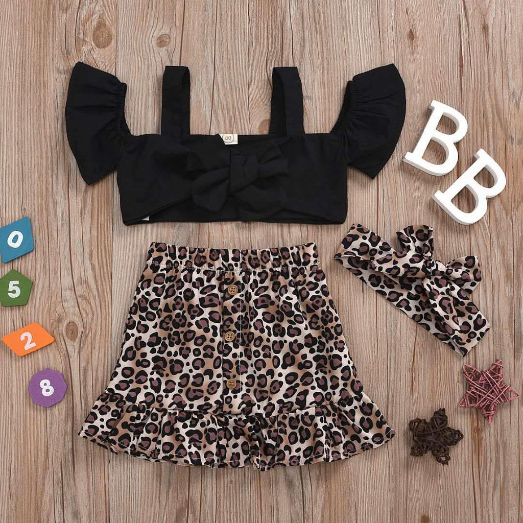 ANIMAL PRINT TOP AND SKIRT SET
