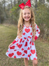 RED HEARTS TWIRL DRESS