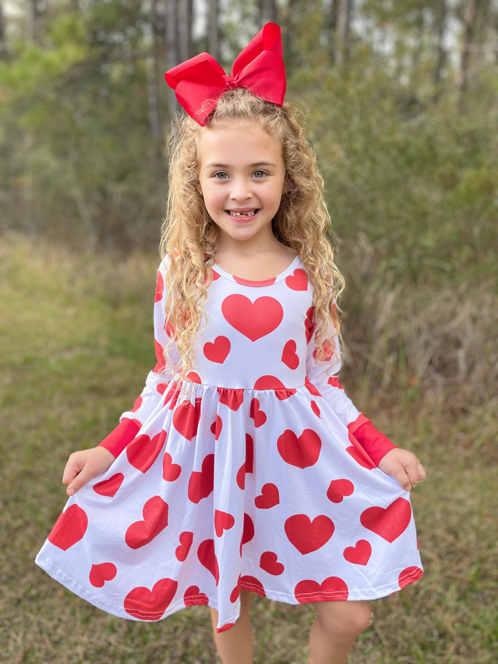 RED HEARTS TWIRL DRESS
