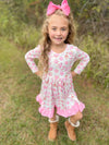 PINK CHRISTMAS COOKIES BOW DRESS