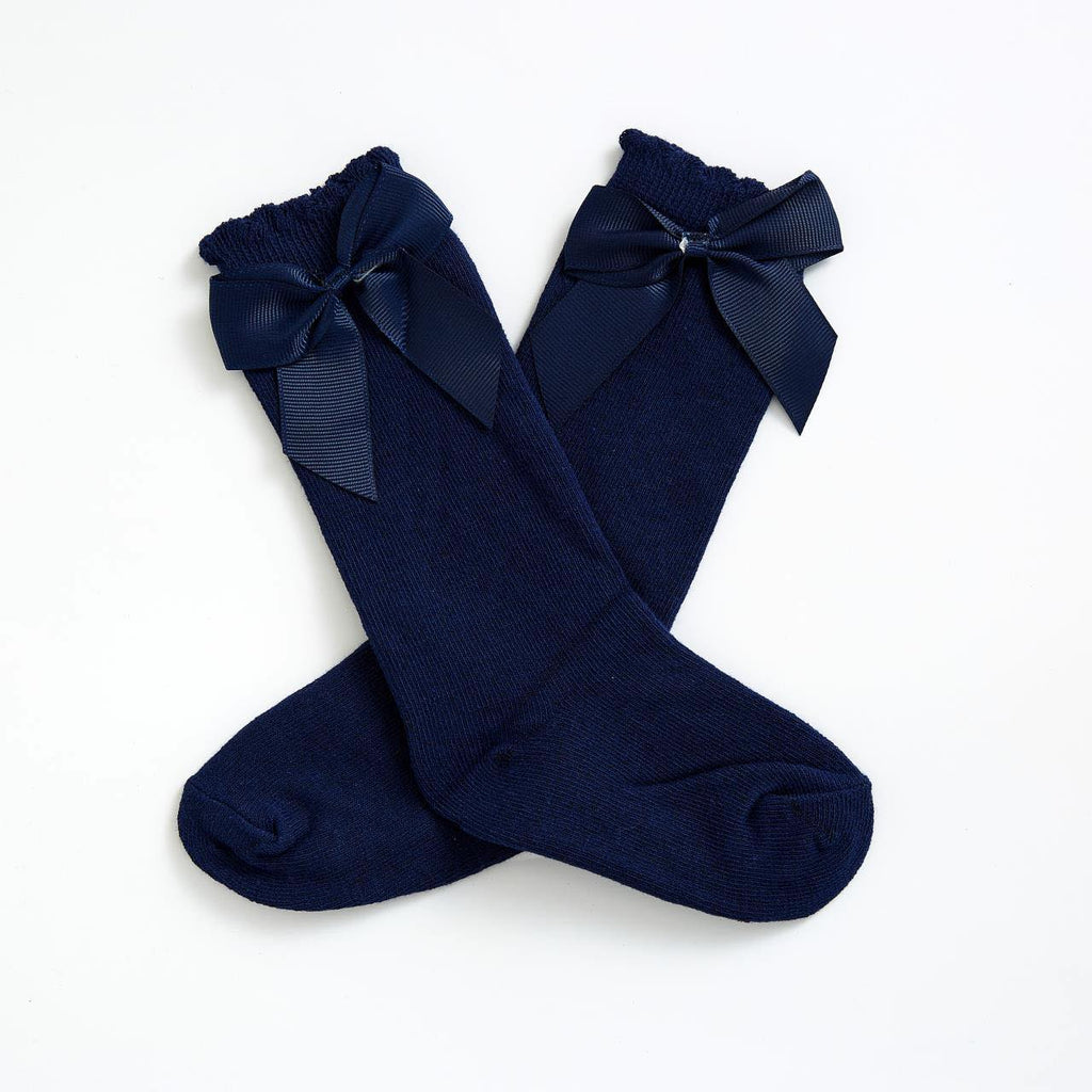 NAVY BOW SOCKS
