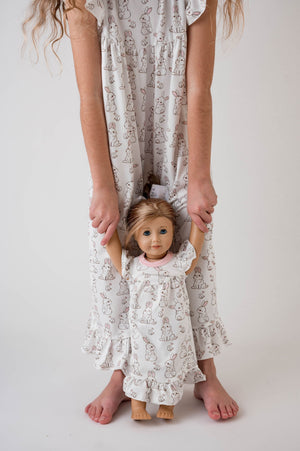 BUNNY WHITE MILK SILK NIGHTGOWN