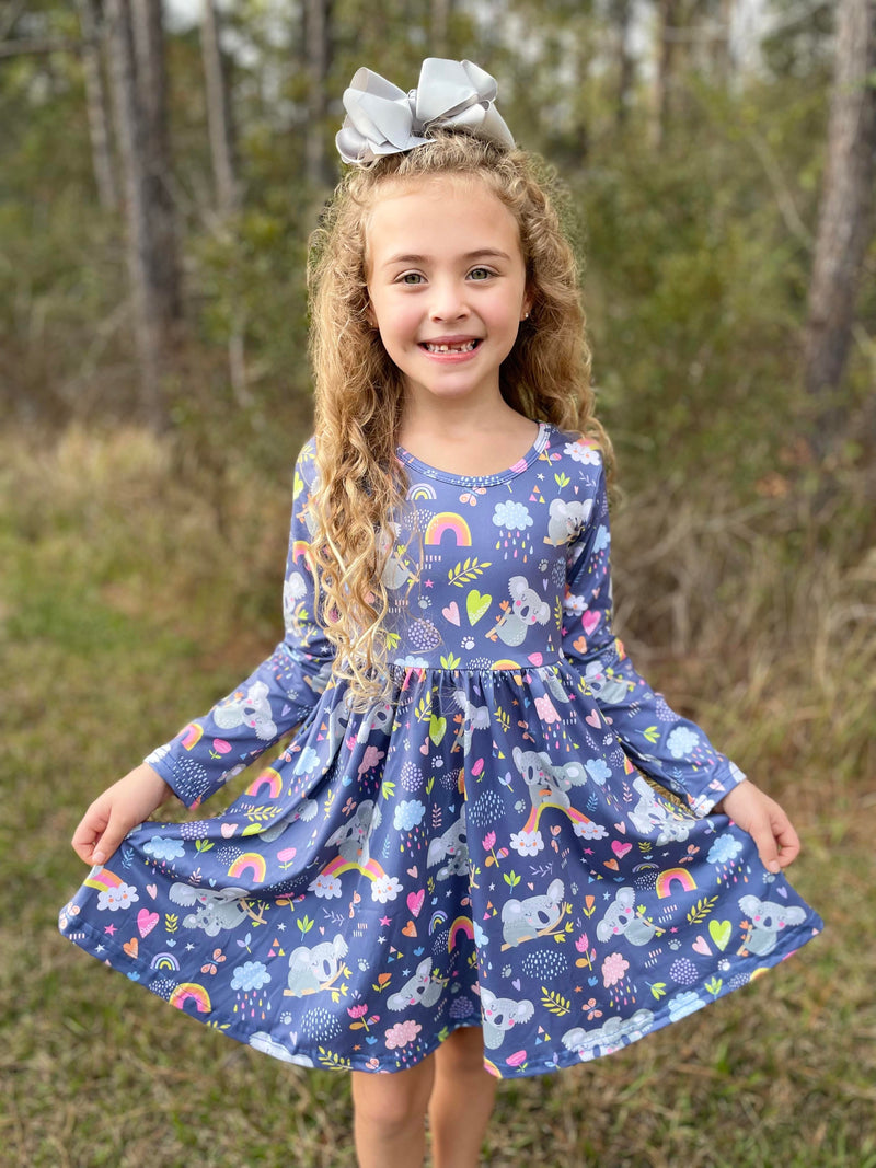 KOALA LONG SLEEVES TWIRL DRESS
