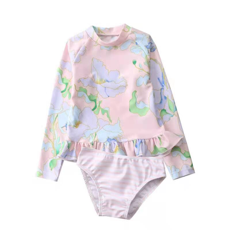 PASTEL FLORAL RASHGUARD SWIMSUIT