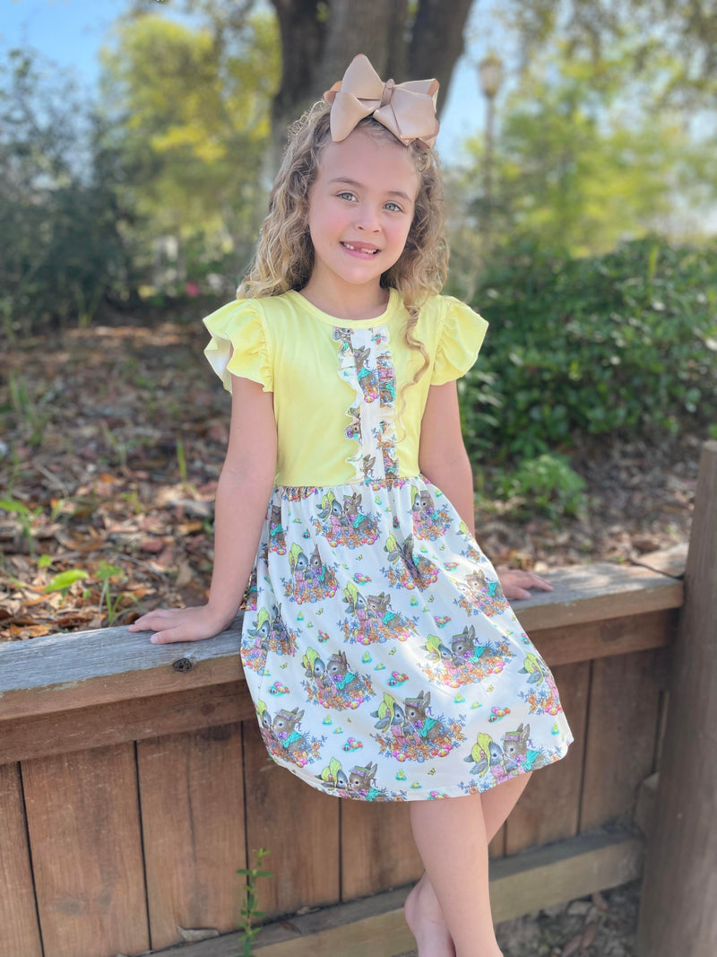 YELLOW EASTER BUNNY DRESS
