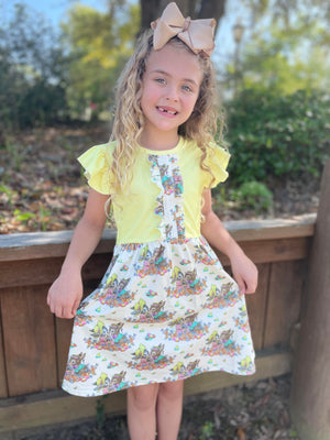 YELLOW EASTER BUNNY DRESS