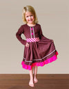 GINGERBREAD COOKIE GIRL TWIRLY DRESS