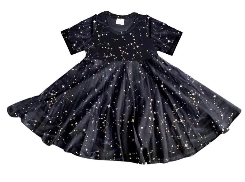 BLACK STAR VELOUR SHORT SLEEVES TWIRLY