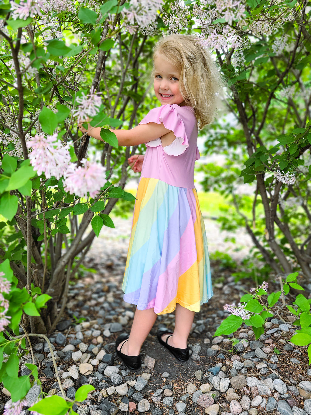 PASTEL RAINBOW TWIRLY DRESS