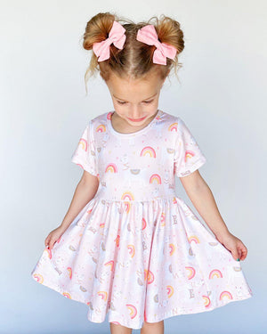LLAMA RAINBOW TWIRL DRESS