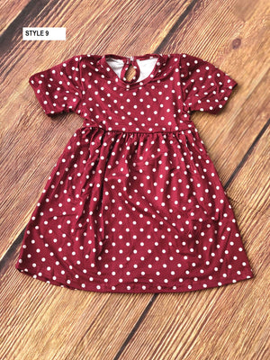 POLKA DOT MILK SILK DRESS - WINE