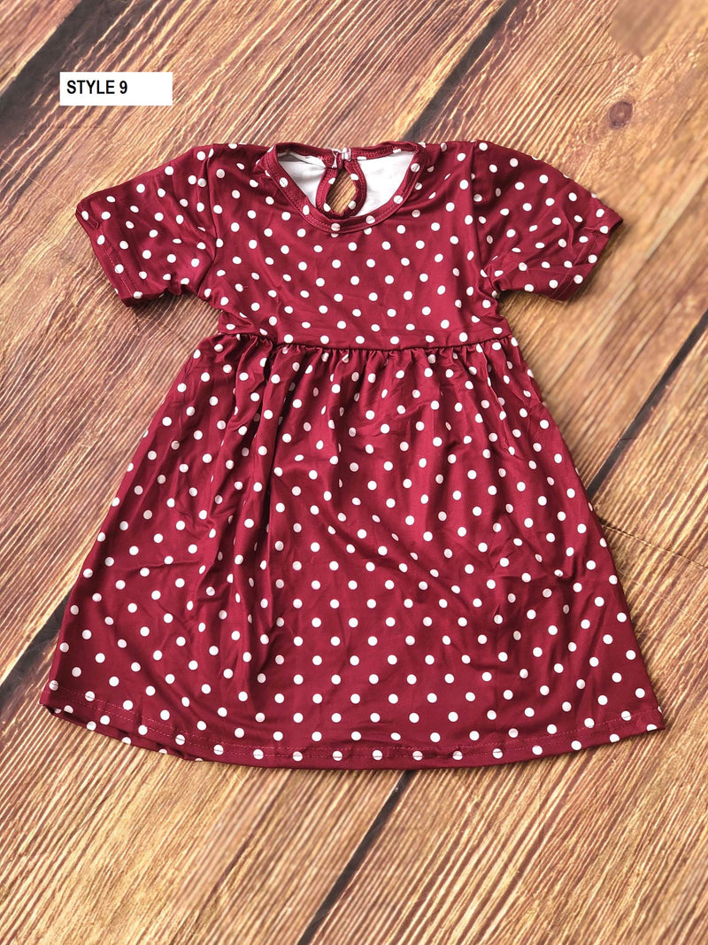 POLKA DOT MILK SILK DRESS - WINE