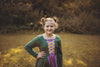 WITCH SISTER TWIRLY LONG SLEEVES DRESS PURPLE/GREEN - HC2025