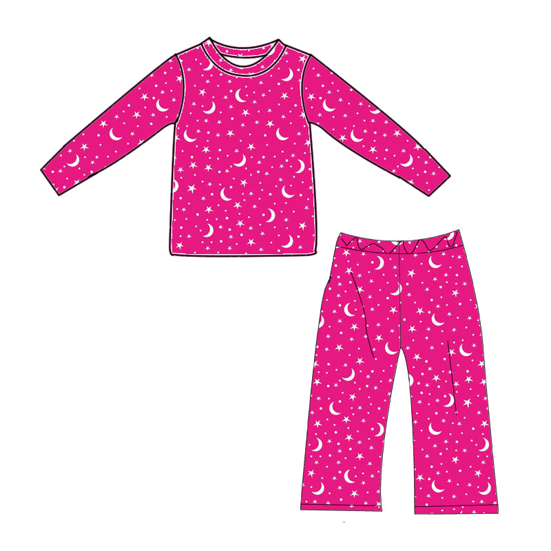 MOON & STAR PJS - HOT PINK