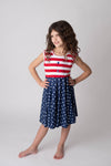 PATRIOTIC BUTTONED TWIRLY DRESS